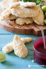 Coconut Crusted Chicken Tenders with Blackberry Sweet Chili Lime Dipping Sauce