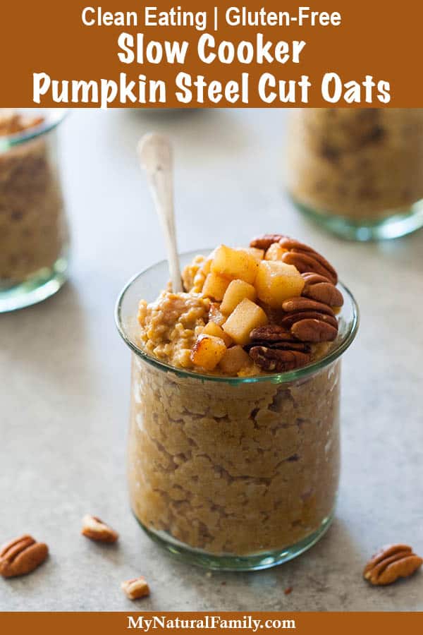 Overnight Pumpkin Spice Clean Eating Steel Cut Oats Crock Pot Recipe {Gluten-Free}