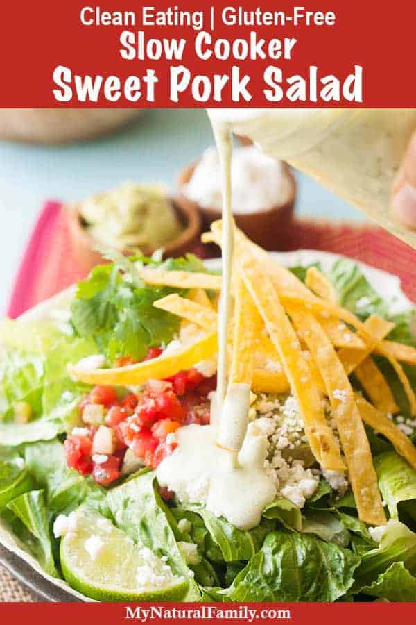 Cafe Rio Pork Salad Recipe with Creamy Tomatillo Ranch Dressing {Gluten-Free, Clean Eating}