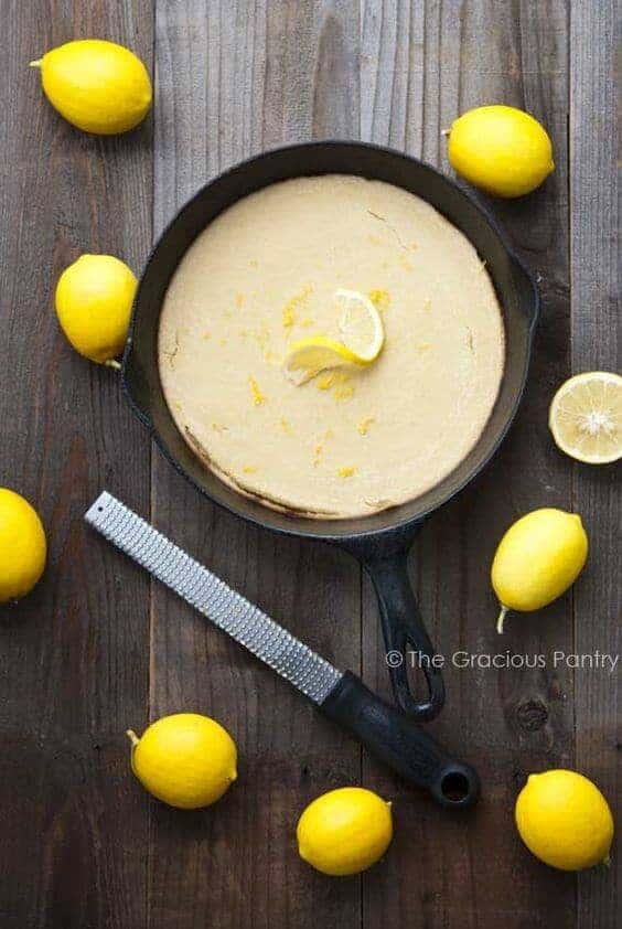 Clean Eating Skillet Baked Paleo Lemon Pancakes
