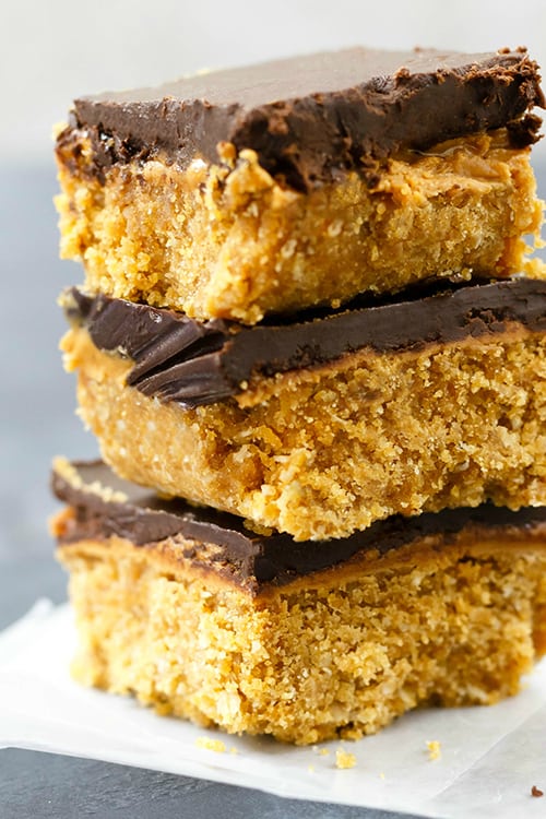 Clean Eating No Bake Peanut Butter Bars Recipe