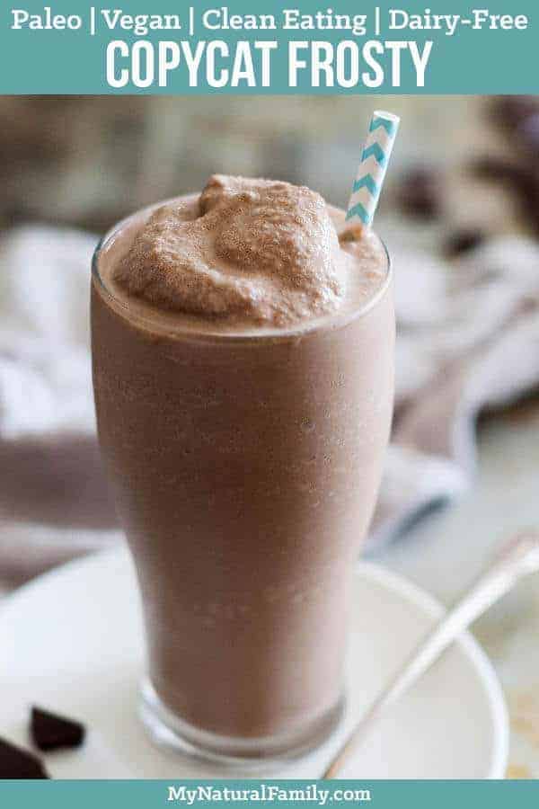 Wendy's Copycat Paleo frosty Recipe {Paleo, Clean Eating, Dairy-Free, Vegan} - this frosty recipe is quick, easy and tastes just like the real thing without all the questionable ingredients. #paleo #paleorecipes #mynaturalfamily