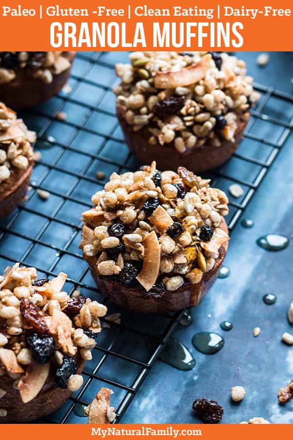 Almond Flour Paleo Muffins with Granola Topping