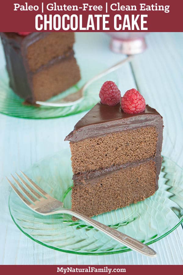 This Paleo chocolate cake recipe is awesome because it actually turns out. The Paleo chocolate ganache frosting is really good too. I often make Paleo chocolate cupcakes because they are easier, but they are just a good! #paleo #paleorecipes #mynaturalfamily