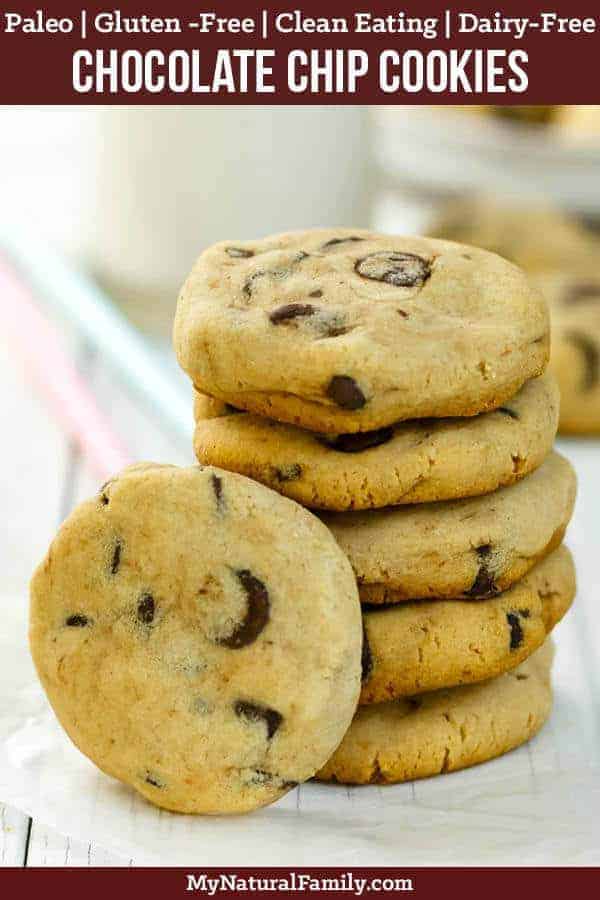 These are the softest Paleo chocolate chip cookies I have ever tried. My children love them and I love that they are healthy! #mynaturalfamily #paleo #paleorecipes #healthyeating #healthyrecipes #healthyfood