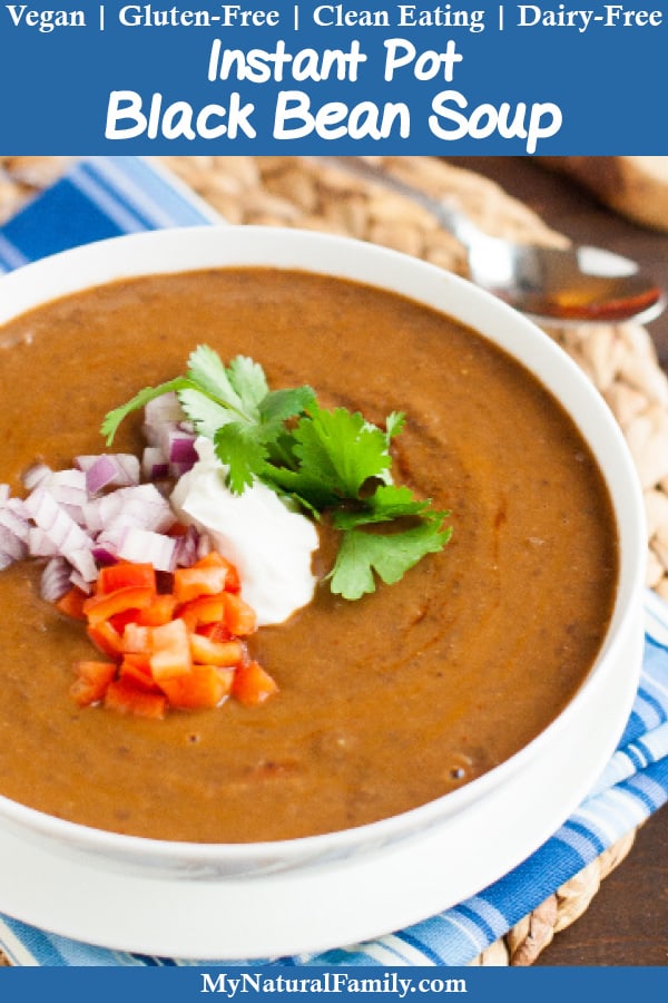 Instant Pot Black Bean Soup Recipe from Dried Beans