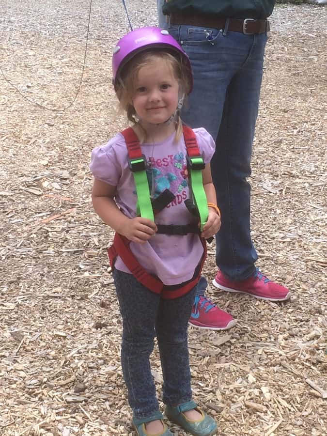 My daughter before going on the giant swing