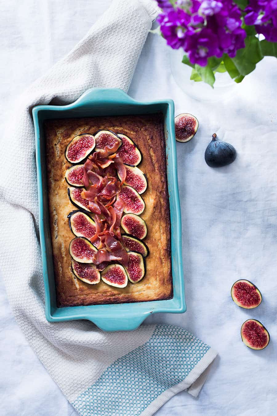 Cauliflower maple-glased with bacon and figs