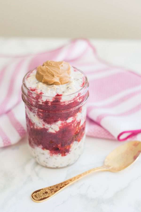 Peanut Butter and Jelly Overnight Oats Recipe