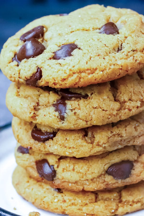 5 Ingredient Peanut Butter Cookies with Chocolate Chips {Clean Eating, Gluten-Free, Dairy-Free}