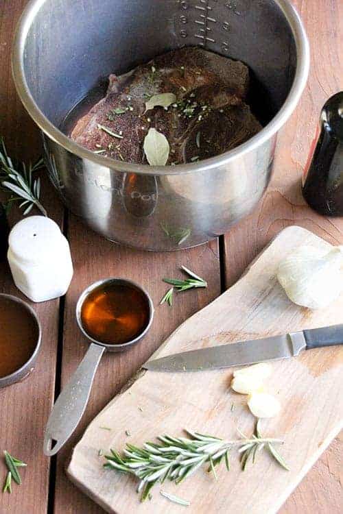 Beef roast in the crock pot with balsamic vinegar sauce