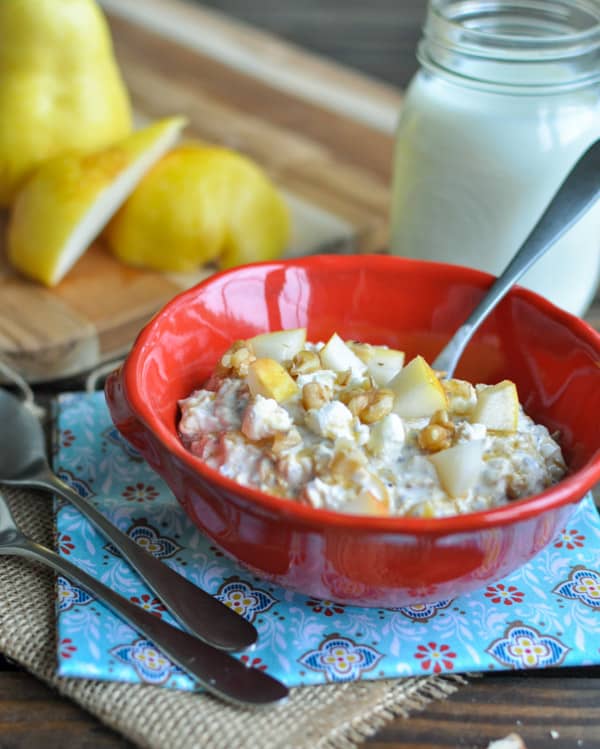 Goat Cheese and Pear Overnight Oats Recipe