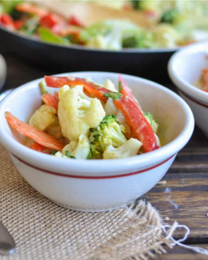 mixed vegetable curry with coconut milk