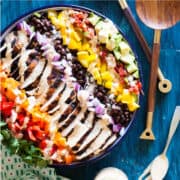 southwest chile lime ranch salad with chicken