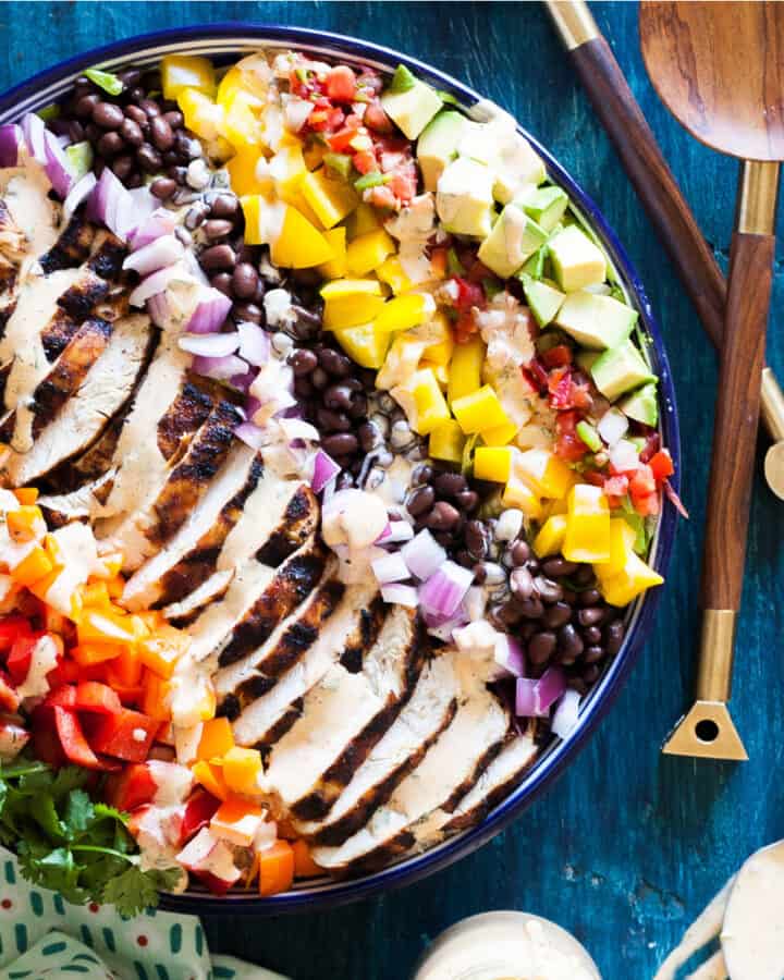 southwest chile lime ranch salad with chicken